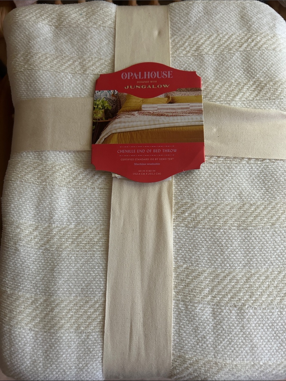 Opalhouse Cream/Off-White Chenille Throw
